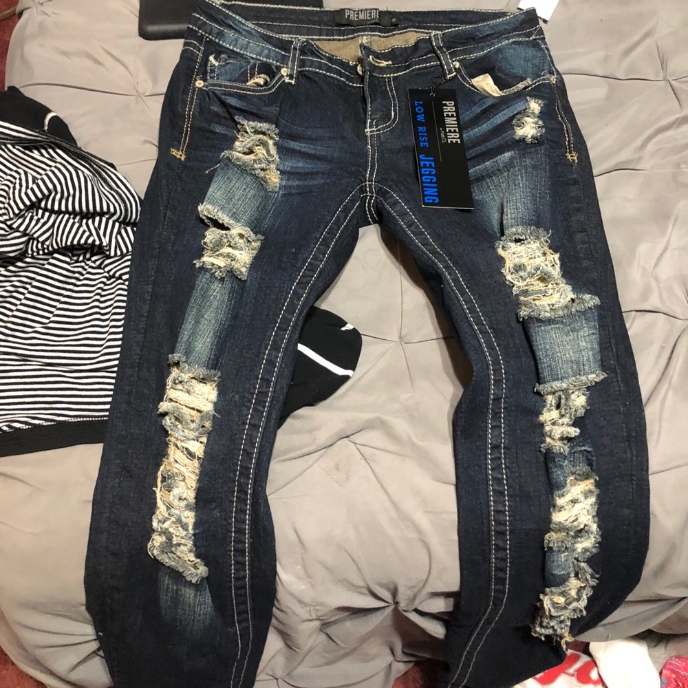 Ripped jeans.